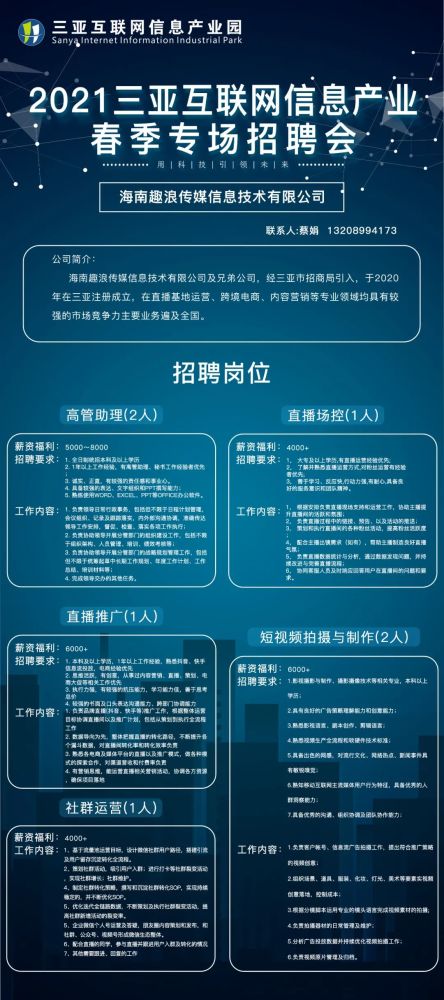 最新三亚招聘信息汇总